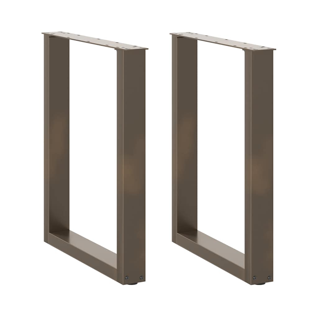 Spisebordben U-formet 2 stk naturstål 70 x (72-73) cm stål