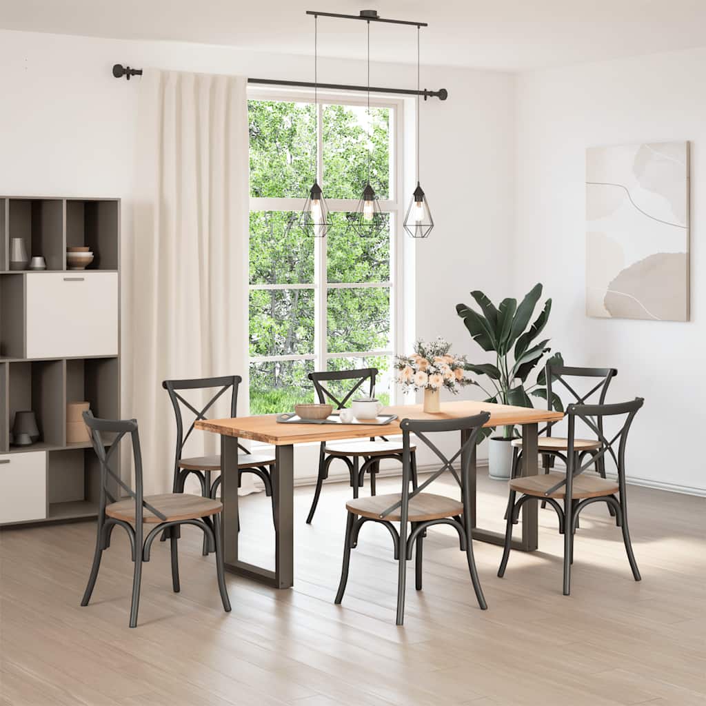 Spisebordben U-formet 2 stk naturstål 70 x (72-73) cm stål