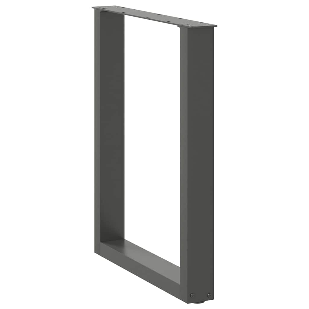 Spisebordben U-formet 2 stk naturstål 70 x (72-73) cm stål