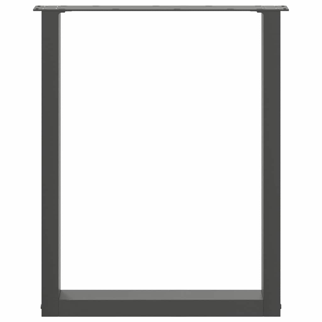 Spisebordben U-formet 2 stk naturstål 70 x (72-73) cm stål