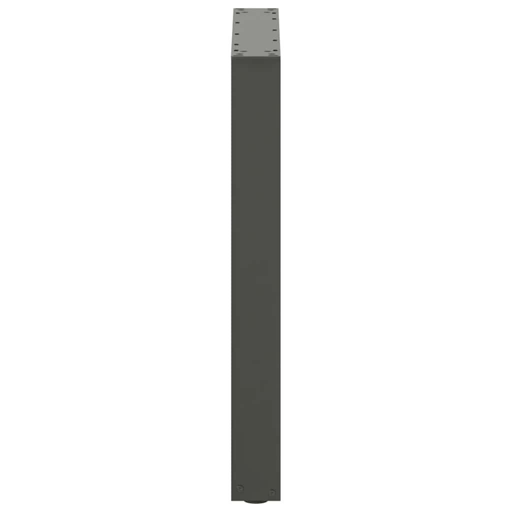 Spisebordben U-formet 2 stk naturstål 70 x (72-73) cm stål