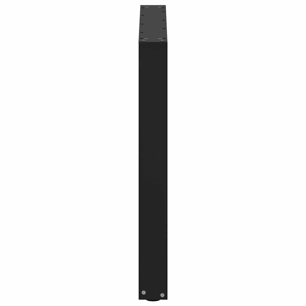 Spisebordben U-formet 2 stk svart 80x(72-73) cm stål