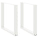 Spisebordben U-formet 2 stk hvit 80x(72-73) cm stål