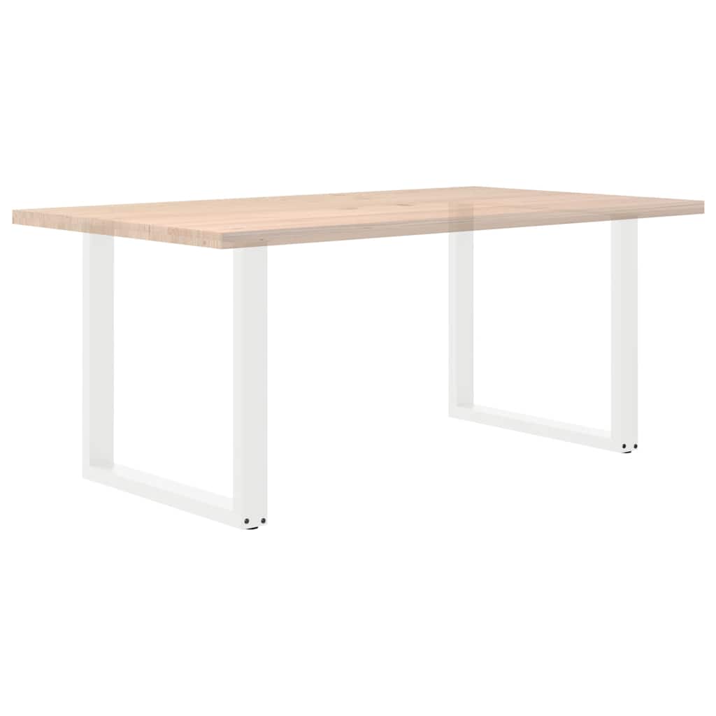 Spisebordben U-formet 2 stk hvit 80x(72-73) cm stål