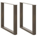 Spisebordben U-formet 2 stk naturstål 80 x (72-73) cm stål