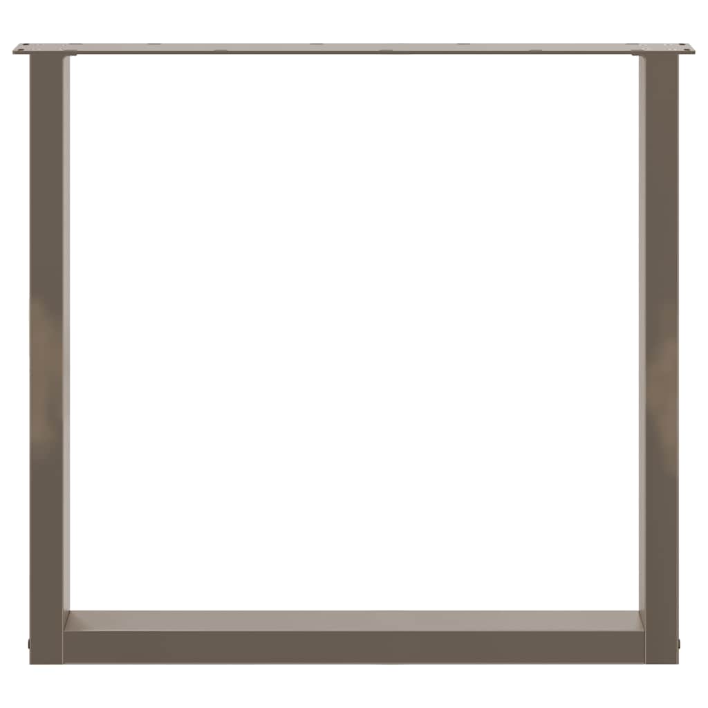 Spisebordben U-formet 2 stk naturstål 80 x (72-73) cm stål