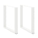 Spisebordben U-formet 2 stk hvit 90 x (72-73) cm stål