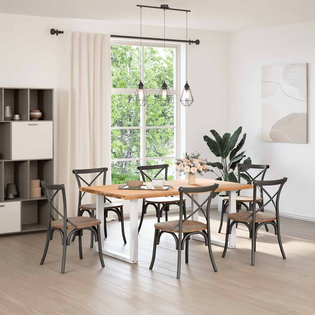 Spisebordben U-formet 2 stk hvit 90 x (72-73) cm stål