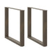Spisebordben U-formet 2 stk naturstål 90 x (72-73) cm stål