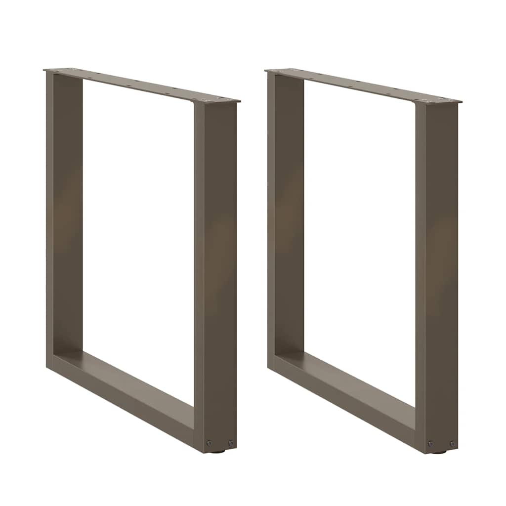 Spisebordben U-formet 2 stk naturstål 90 x (72-73) cm stål