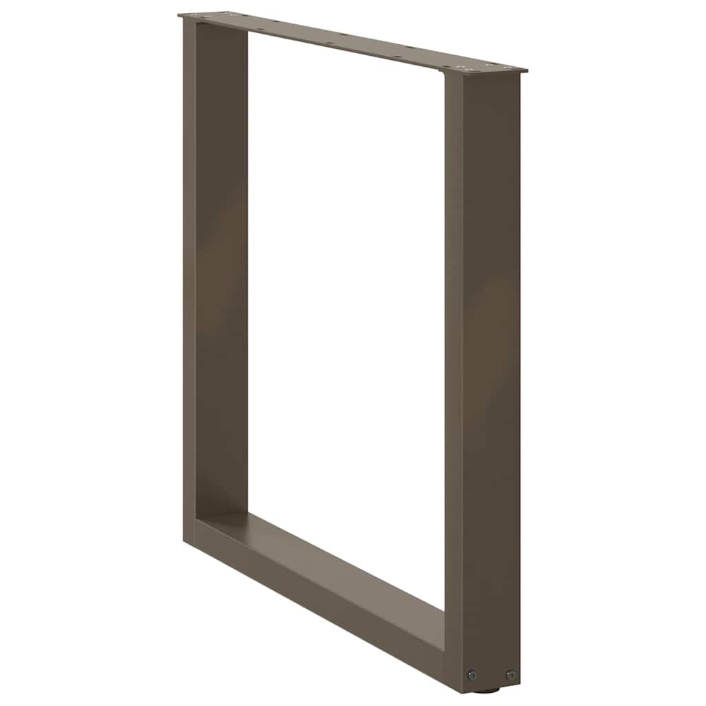 Spisebordben U-formet 2 stk naturstål 90 x (72-73) cm stål