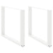 Spisebordben U-formet 2 stk hvit 100x(72-73) cm stål