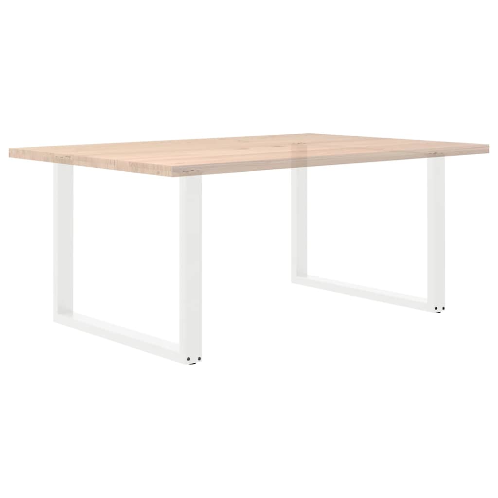 Spisebordben U-formet 2 stk hvit 100x(72-73) cm stål