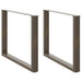 Spisebordben U-formet 2 stk naturstål 100x(72-73) cm stål