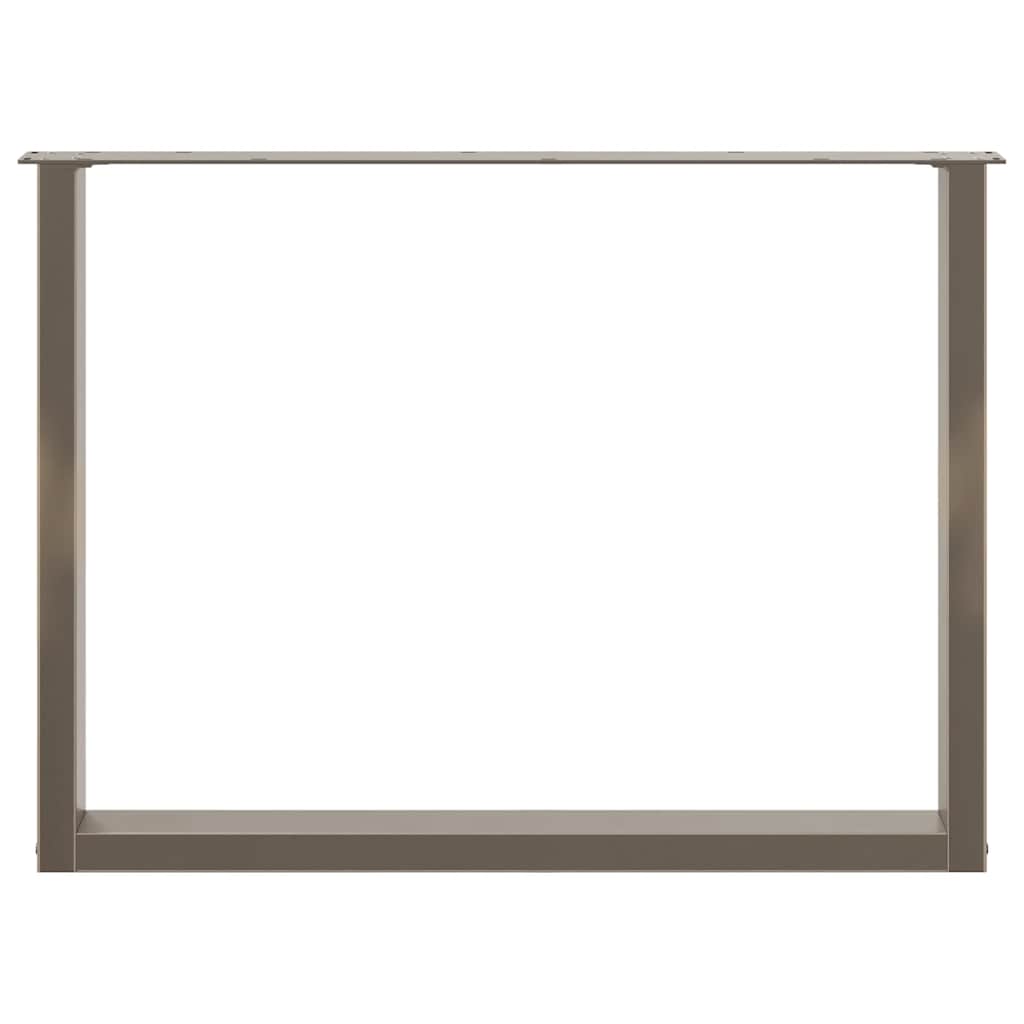 Spisebordben U-formet 2 stk naturstål 100x(72-73) cm stål