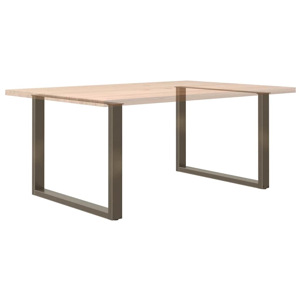 Spisebordben U-formet 2 stk naturstål 100x(72-73) cm stål