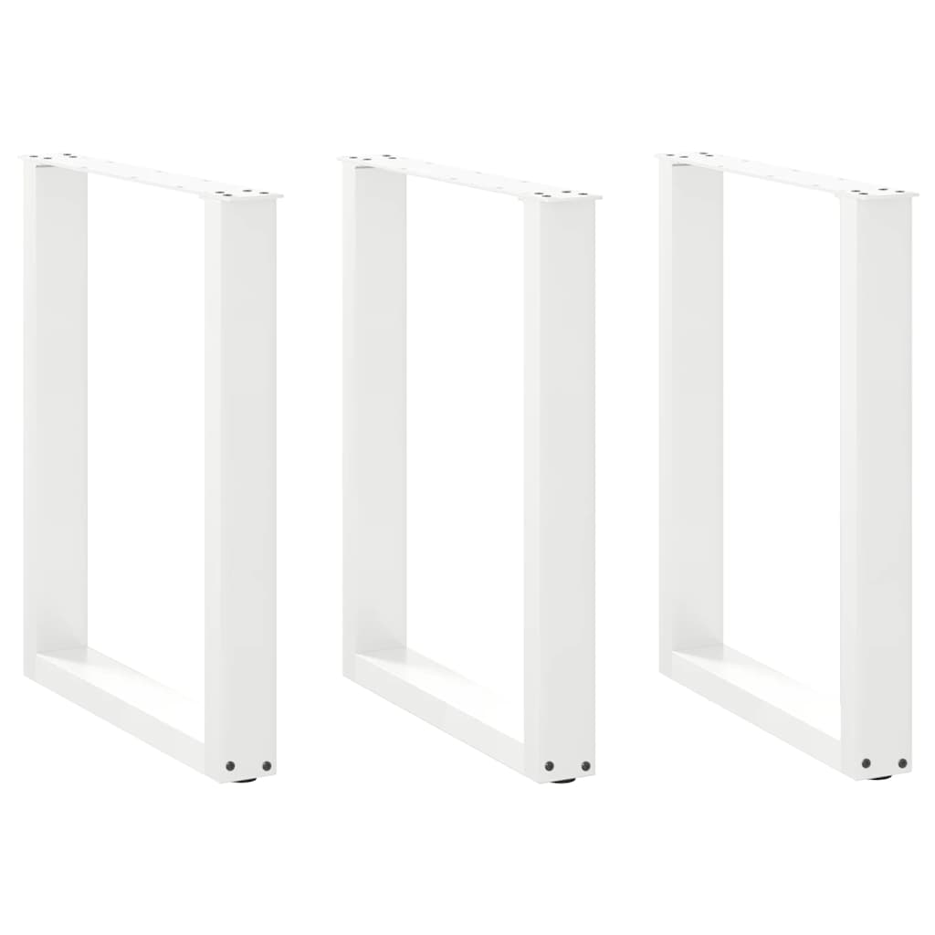 Spisebordben U-formet 3 stk hvit 70 x (72-73) cm stål