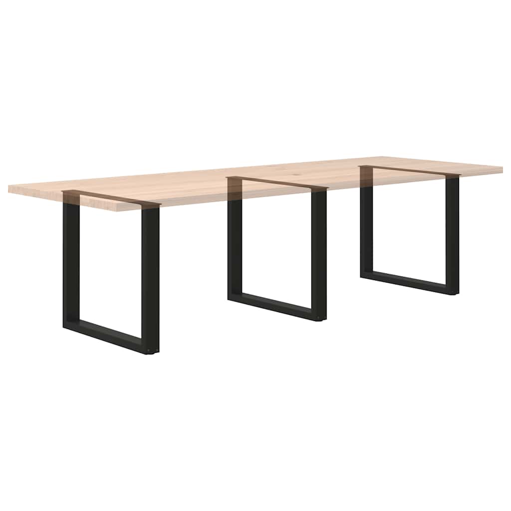 Spisebordben U-formet 3 stk svart 80x(72-73) cm stål