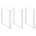 Spisebordben U-formet 3 stk hvit 80x(72-73) cm stål
