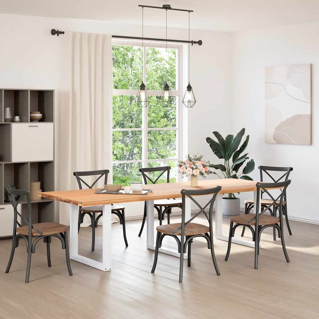 Spisebordben U-formet 3 stk hvit 80x(72-73) cm stål