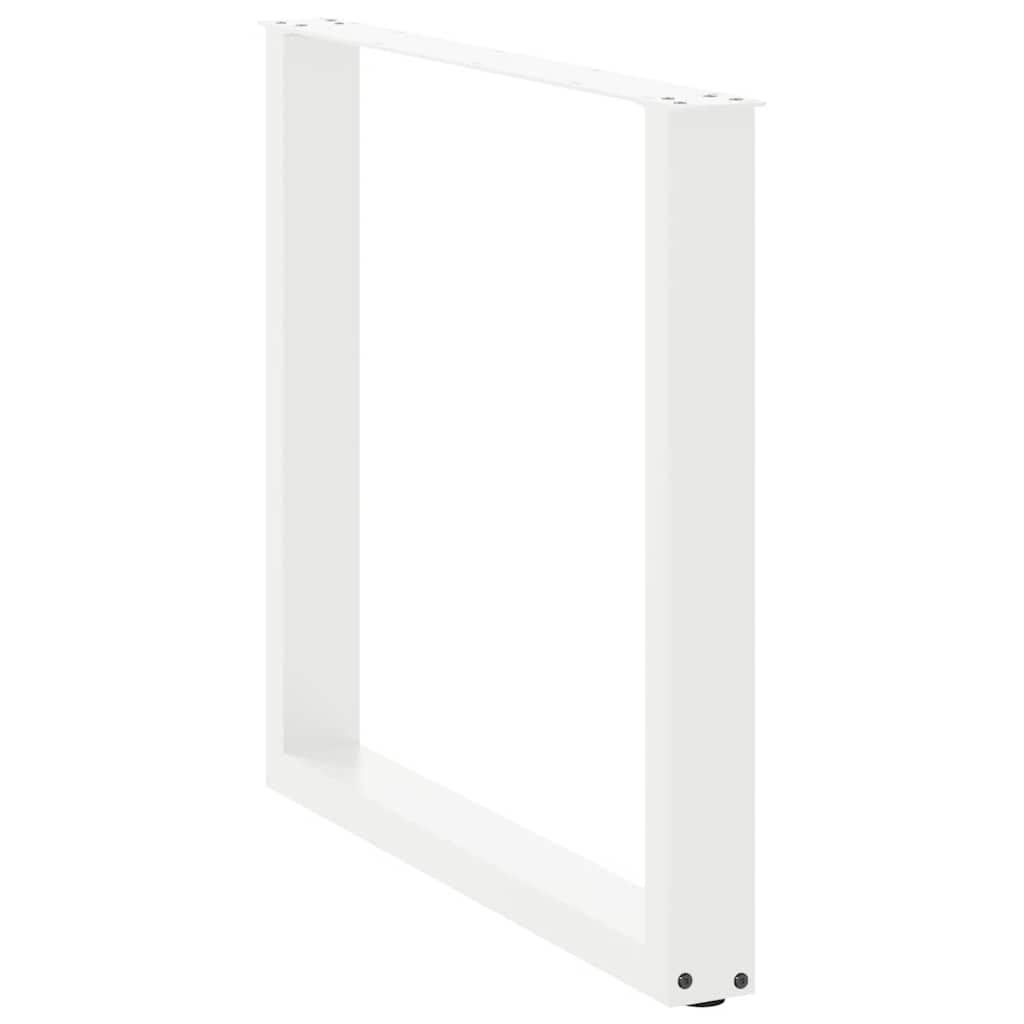 Spisebordben U-formet 3 stk hvit 80x(72-73) cm stål