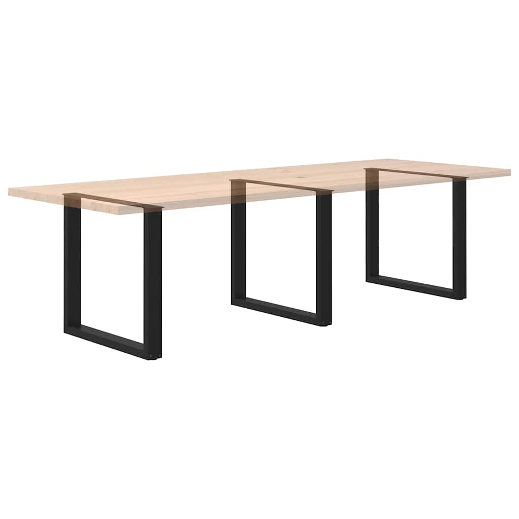 Spisebordben U-formet 3 stk svart 90 x (72-73) cm stål