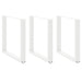 Spisebordben U-formet 3 stk hvit 90 x (72-73) cm stål