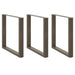 Spisebordben U-formet 3 stk naturstål 90 x (72-73) cm stål