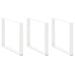 Spisebordben U-formet 3 Stk hvit 100x(72-73) cm stål