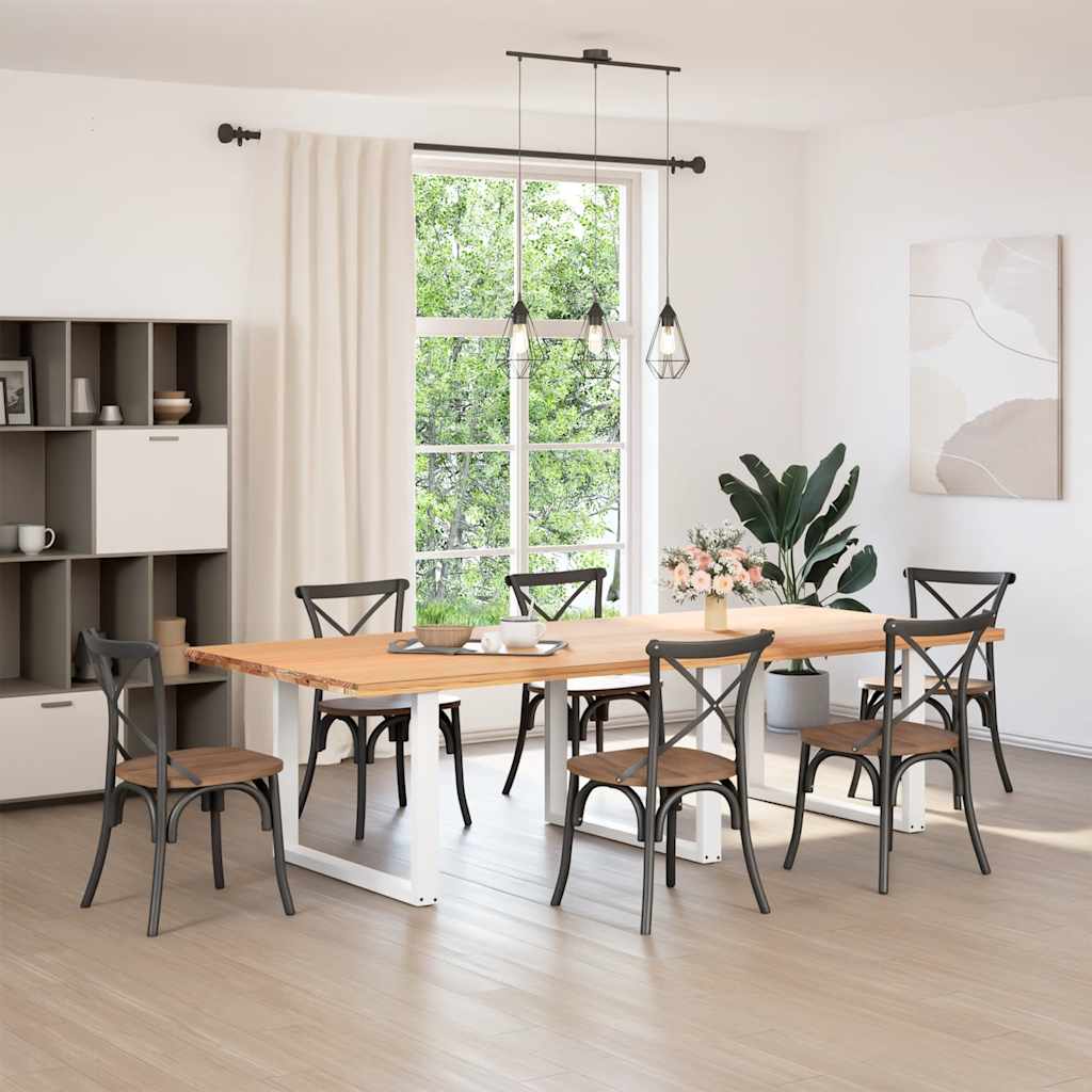 Spisebordben U-formet 3 Stk hvit 100x(72-73) cm stål