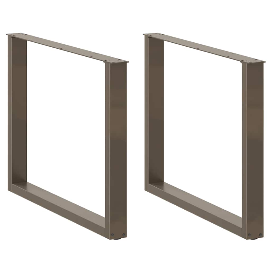 Spisebordben U-formet 3 stk naturstål 100x(72-73) cm stål