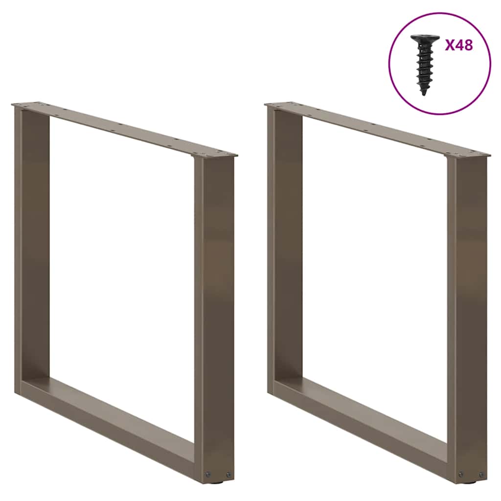 Spisebordben U-formet 3 stk naturstål 100x(72-73) cm stål