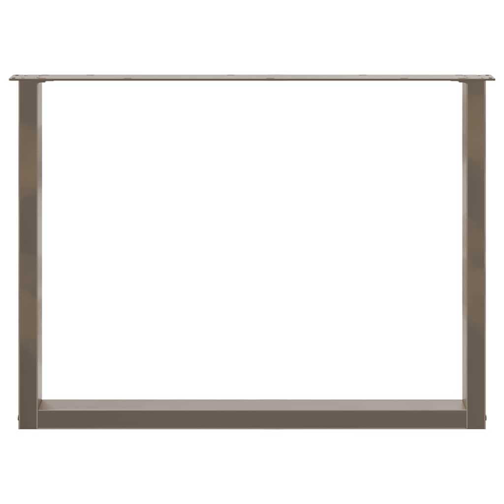 Spisebordben U-formet 3 stk naturstål 100x(72-73) cm stål