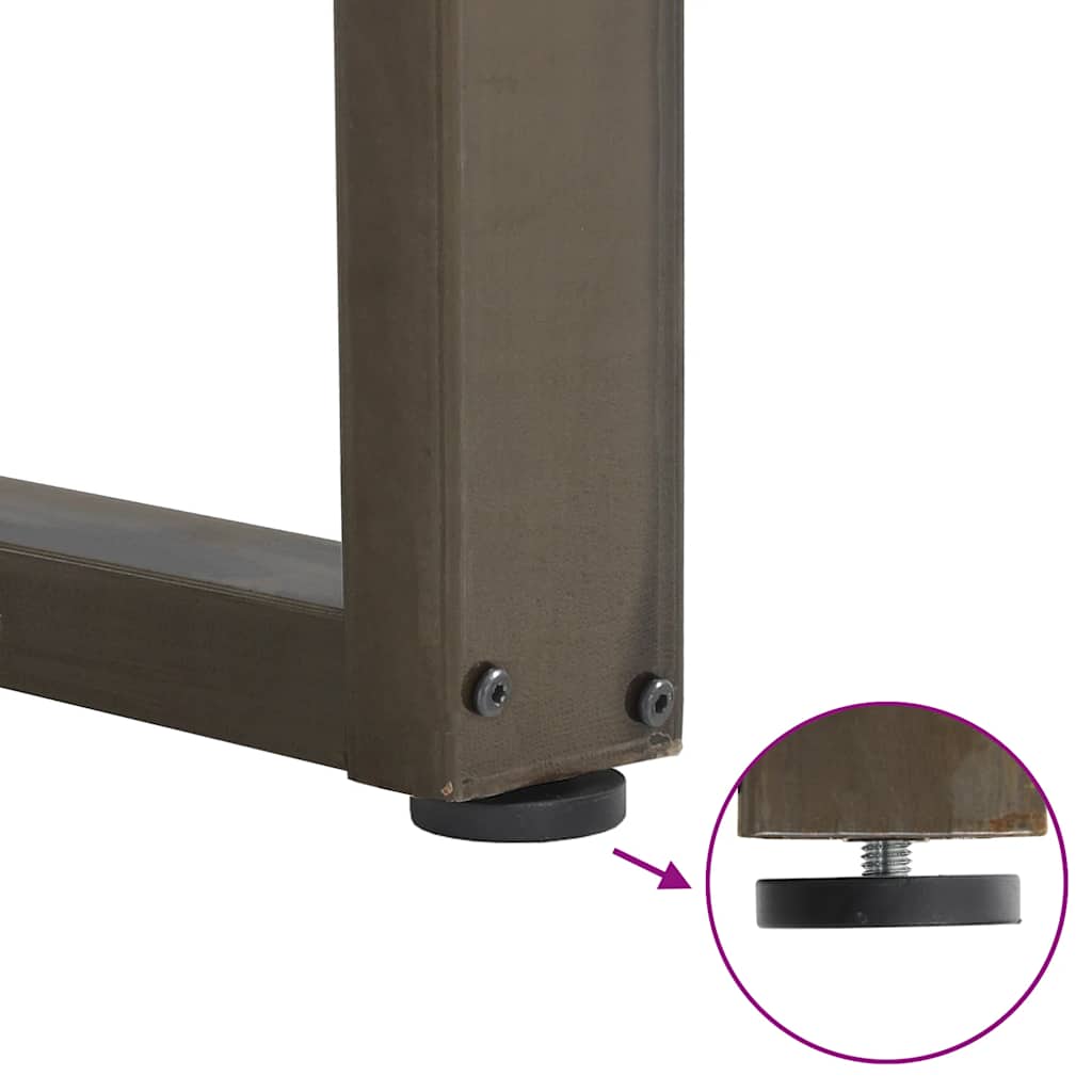 Spisebordben U-formet 3 stk naturstål 100x(72-73) cm stål