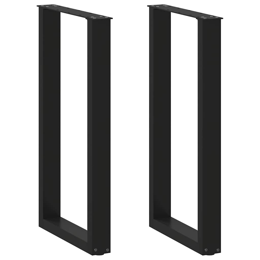 Barbordben U-formet 2 stk svart 40x(90-91) cm stål