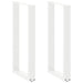 Barbordben U-formet 2 stk hvit 40x(90-91) cm stål