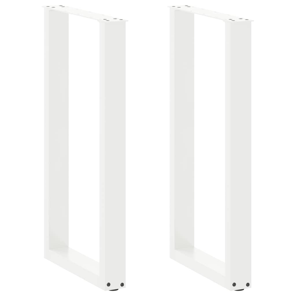 Barbordben U-formet 2 stk hvit 40x(90-91) cm stål
