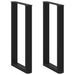 Barbordben U-formet 2 stk svart 50x(90-91) cm stål