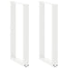 Barbordben U-formet 2 stk hvit 50x(90-91) cm stål