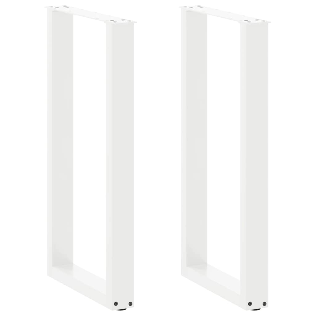 Barbordben U-formet 2 stk hvit 50x(90-91) cm stål