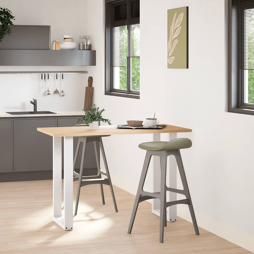 Barbordben U-formet 2 stk hvit 50x(90-91) cm stål