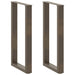 Barbordben U-formet 2 stk naturstål 50x(90-91) cm stål