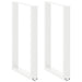 Barbordben U-formet 2 stk hvit 60x(90-91) cm stål