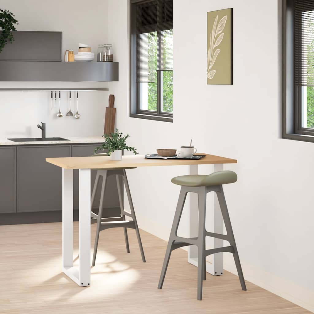 Barbordben U-formet 2 stk hvit 60x(90-91) cm stål