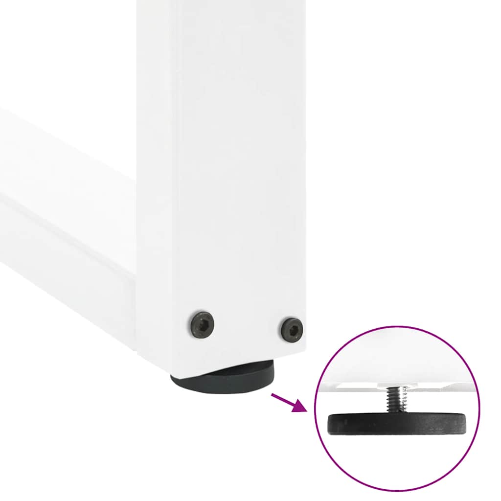 Barbordben U-formet 2 stk hvit 60x(90-91) cm stål