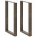 Barbordben U-formet 2 stk naturstål 60x(90-91) cm stål
