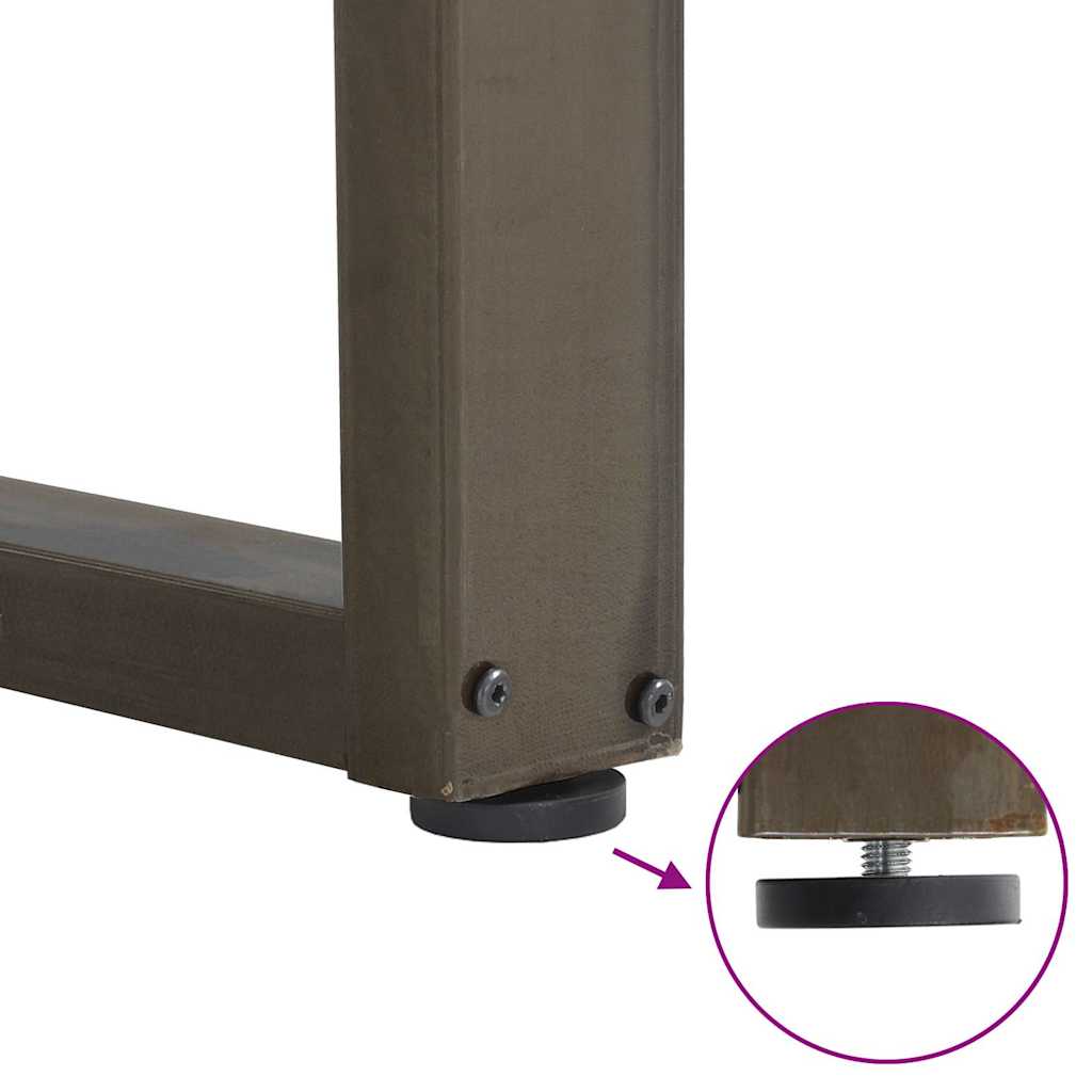 Barbordben U-formet 2 stk naturstål 60x(90-91) cm stål