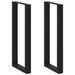 Barbordben U-formet 2 stk svart 40x(100-101) cm stål
