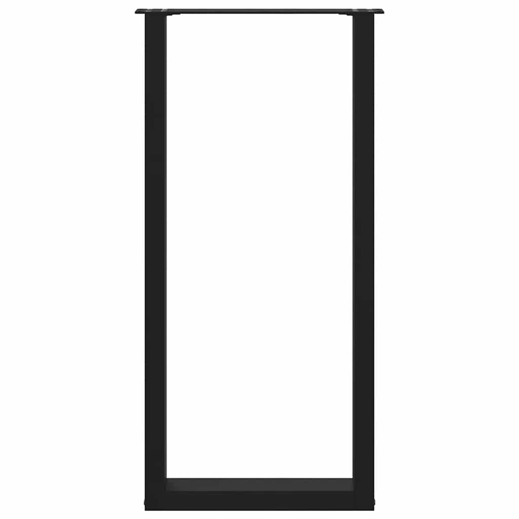 Barbordben U-formet 2 stk svart 40x(100-101) cm stål