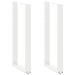 Barbordben U-formet 2 stk hvit 40x(100-101) cm stål